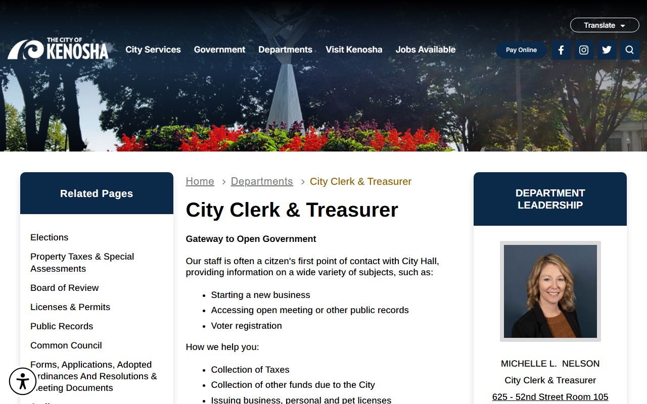 Kenosha Obituary research using the Kenosha City Clerk and Treasurer page
