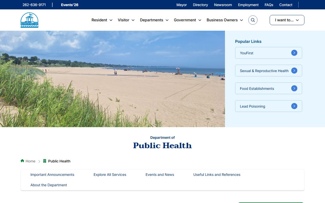 Racine obituary and city health department