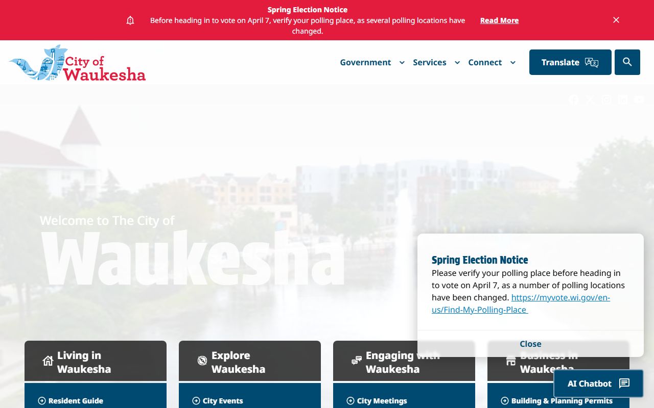 Waukesha Obituary and the city official website