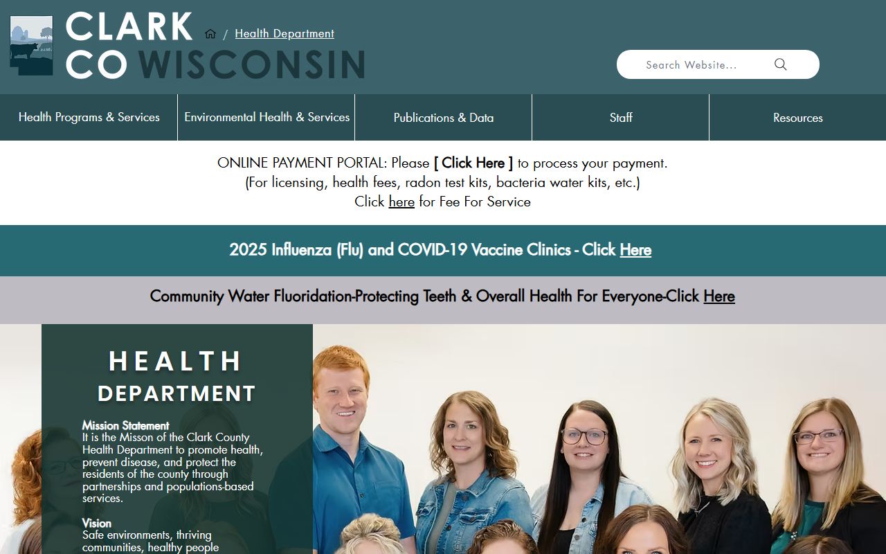 Clark County obituary records and health department contact information