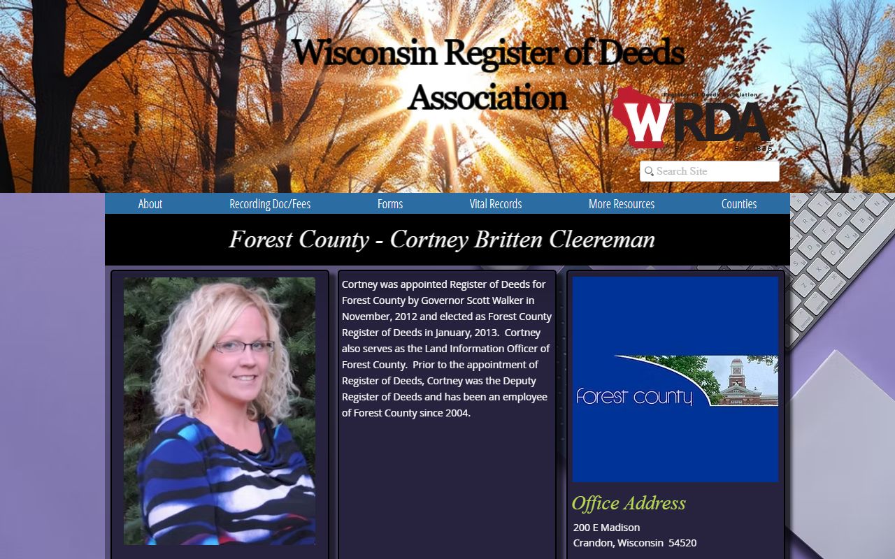 Forest County obituary WRDA profile
