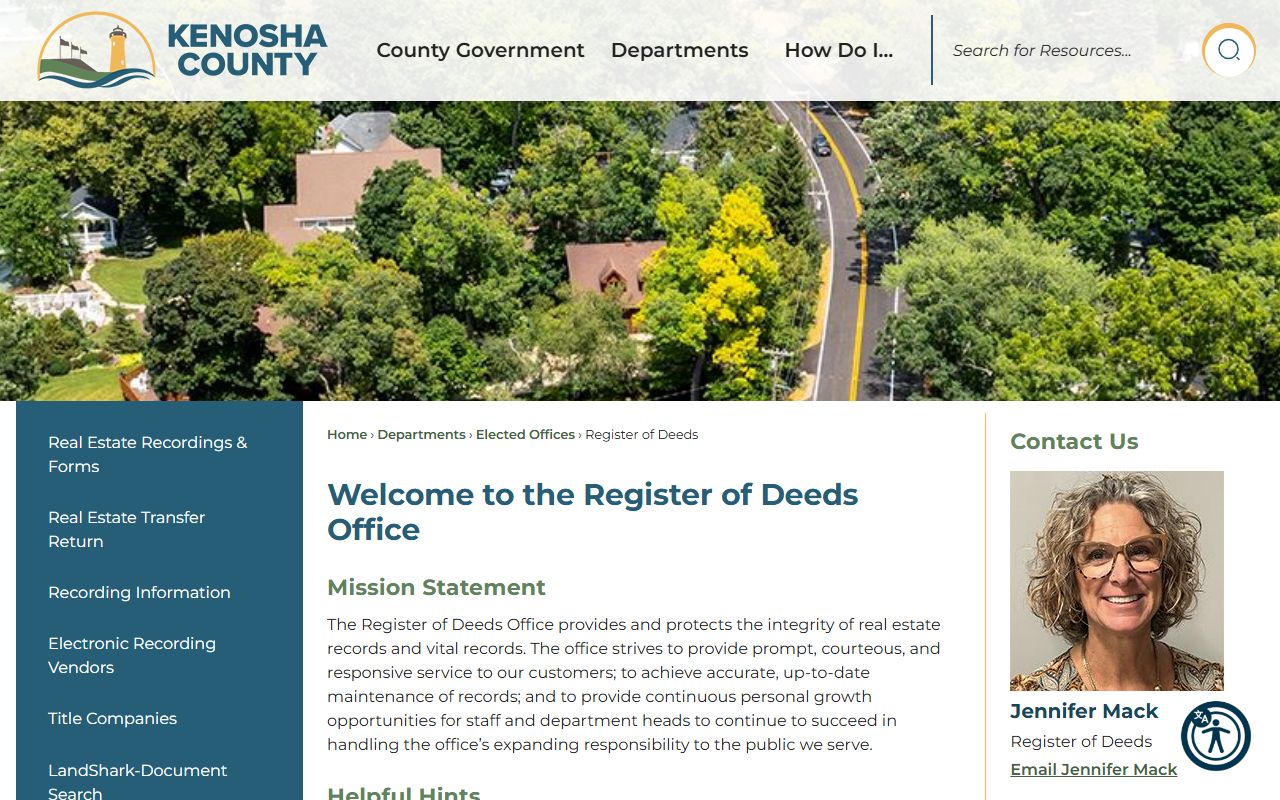 Kenosha County obituary records at the Register of Deeds