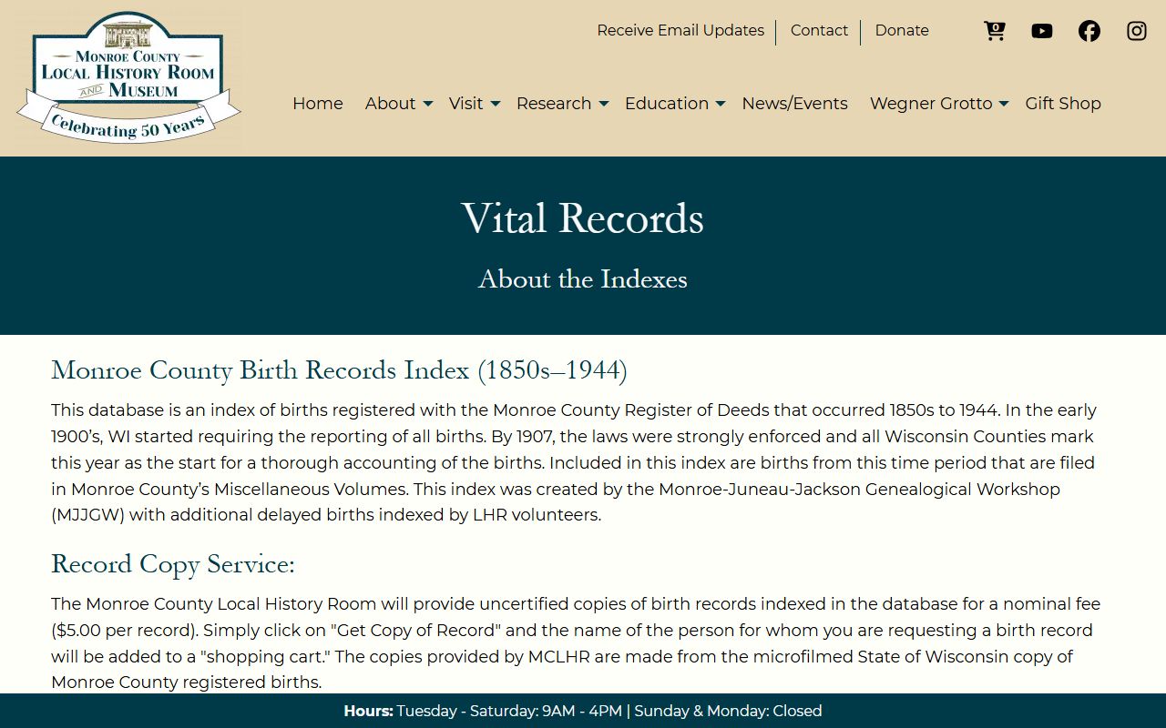 Monroe County obituary research at the local history room