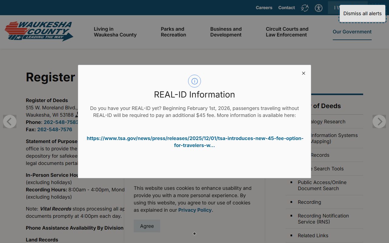 Waukesha County Obituary research at the Register of Deeds