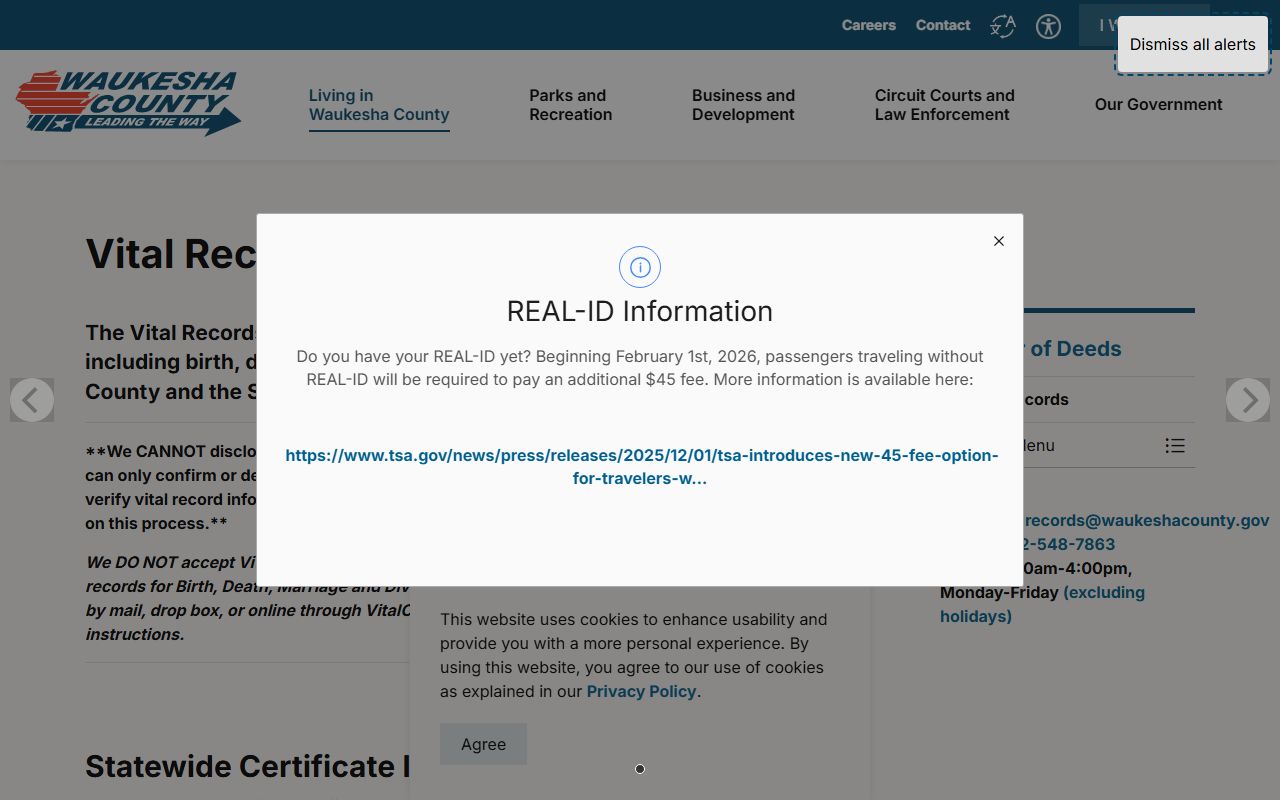 Waukesha County Obituary vital records page