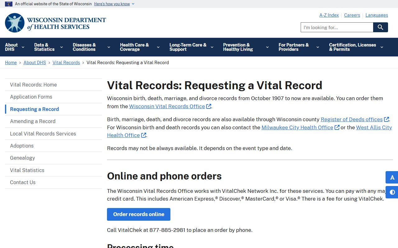 Wisconsin Obituary research using Wisconsin DHS vital records guidance